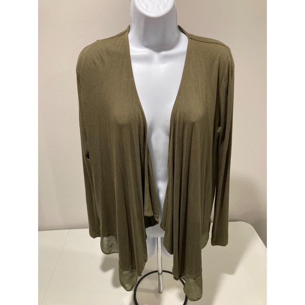 a.n.a Womens Olive Green Long Sleeve Open Front‎ Cardigan Size XS